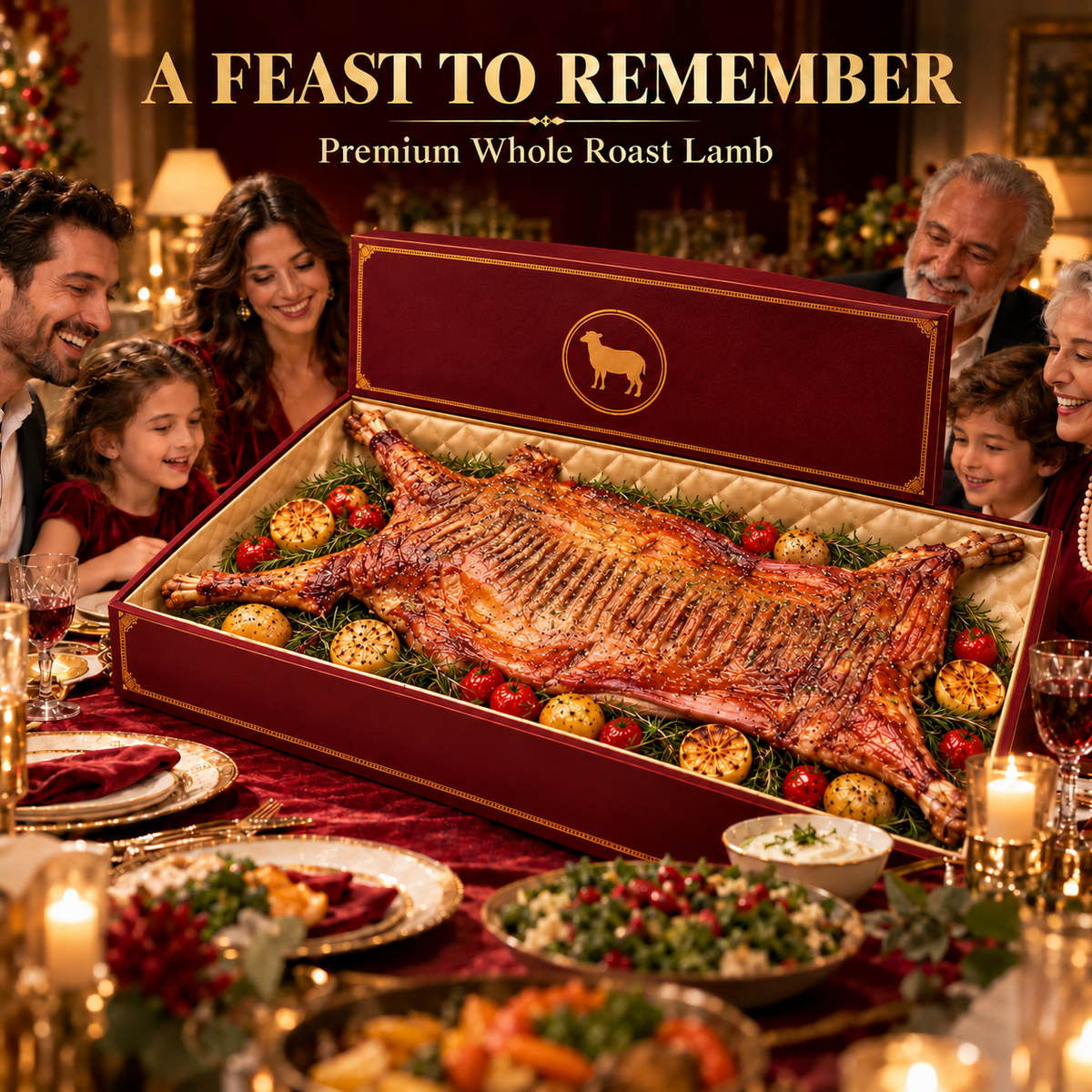 🐑 Premium Whole Roast Lamb — Slow-Roasted, Golden & Tender Celebration Feast 🎁-Johnny