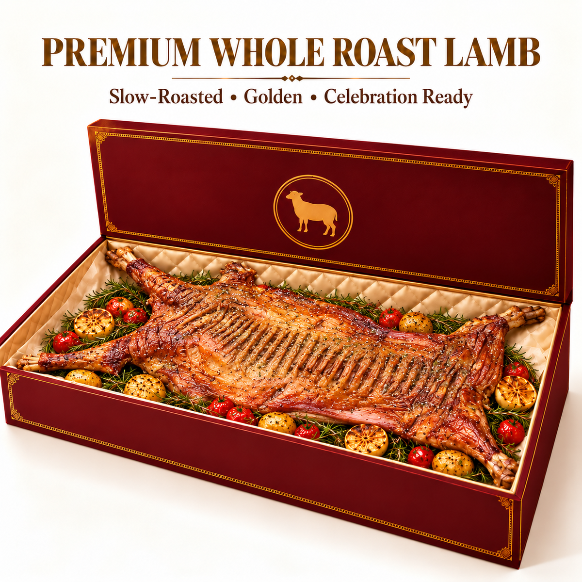🐑 Premium Whole Roast Lamb — Slow-Roasted, Golden & Tender Celebration Feast 🎁-Johnny
