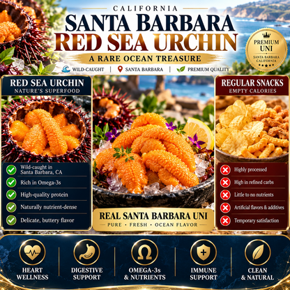 Premium Santa Barbara Red Sea Urchin (Uni) – Wild-Caught California Seafood, Rich & Buttery-$LX
