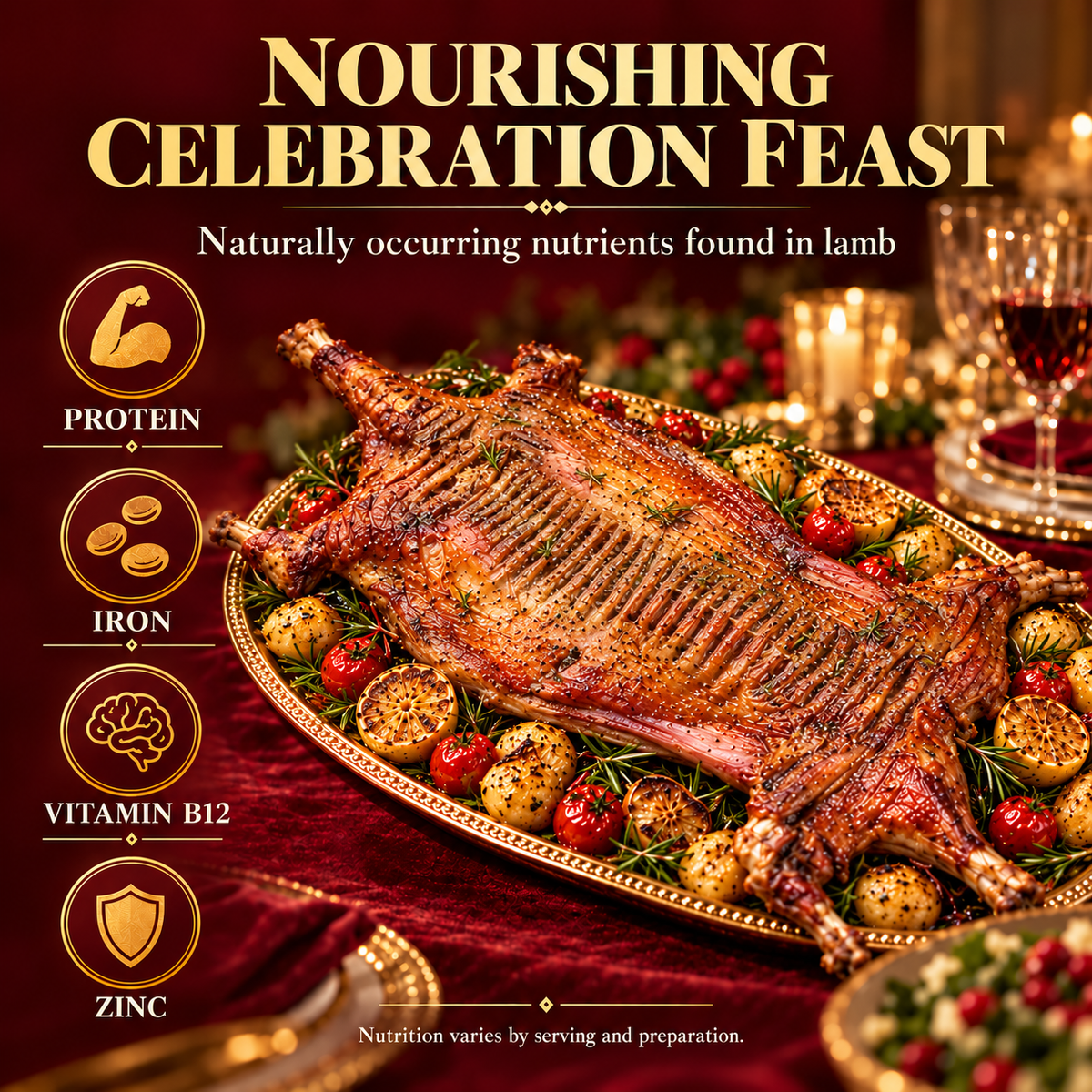 🐑 Premium Whole Roast Lamb — Slow-Roasted, Golden & Tender Celebration Feast 🎁-Johnny