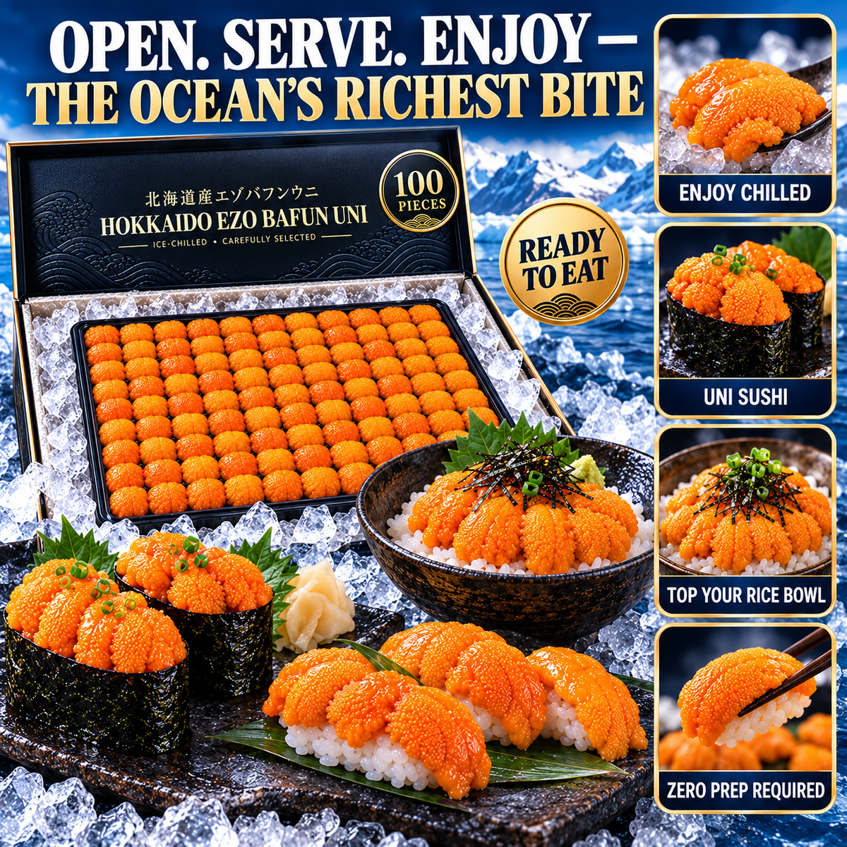 🌊 Hokkaido Ezo Bafun Uni — Ice-Chilled Premium Sea Urchin Roe, Rich, Creamy & Carefully Selected 🎁-Johnny
