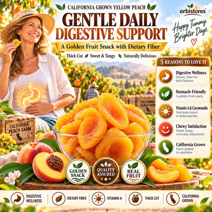 California Sun-Kissed Dried Peaches – Thick-Cut, Naturally Sweet & Golden-$LX