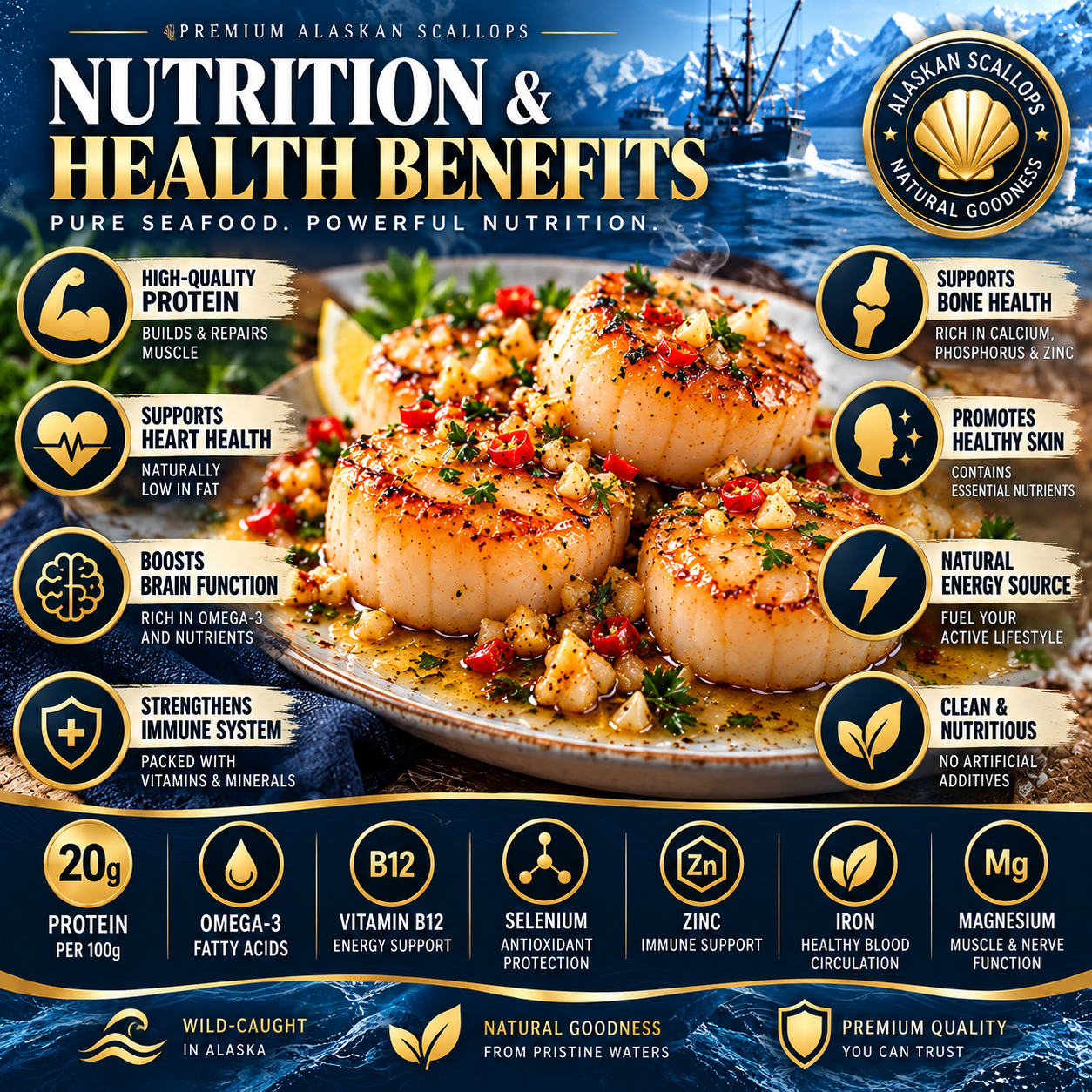 Scallop nutrition and wellness artwork