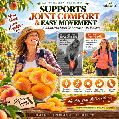California Sun-Kissed Dried Peaches – Thick-Cut, Naturally Sweet & Golden-$LX