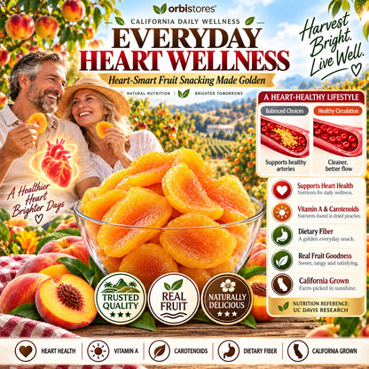 California Sun-Kissed Dried Peaches – Thick-Cut, Naturally Sweet & Golden-$LX