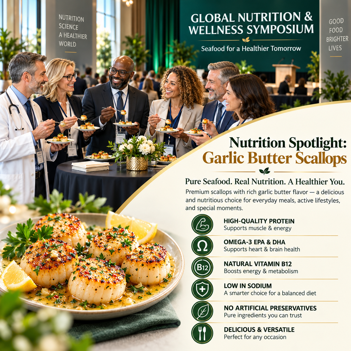 Grand Reserve Garlic Butter Sea Scallops-WH