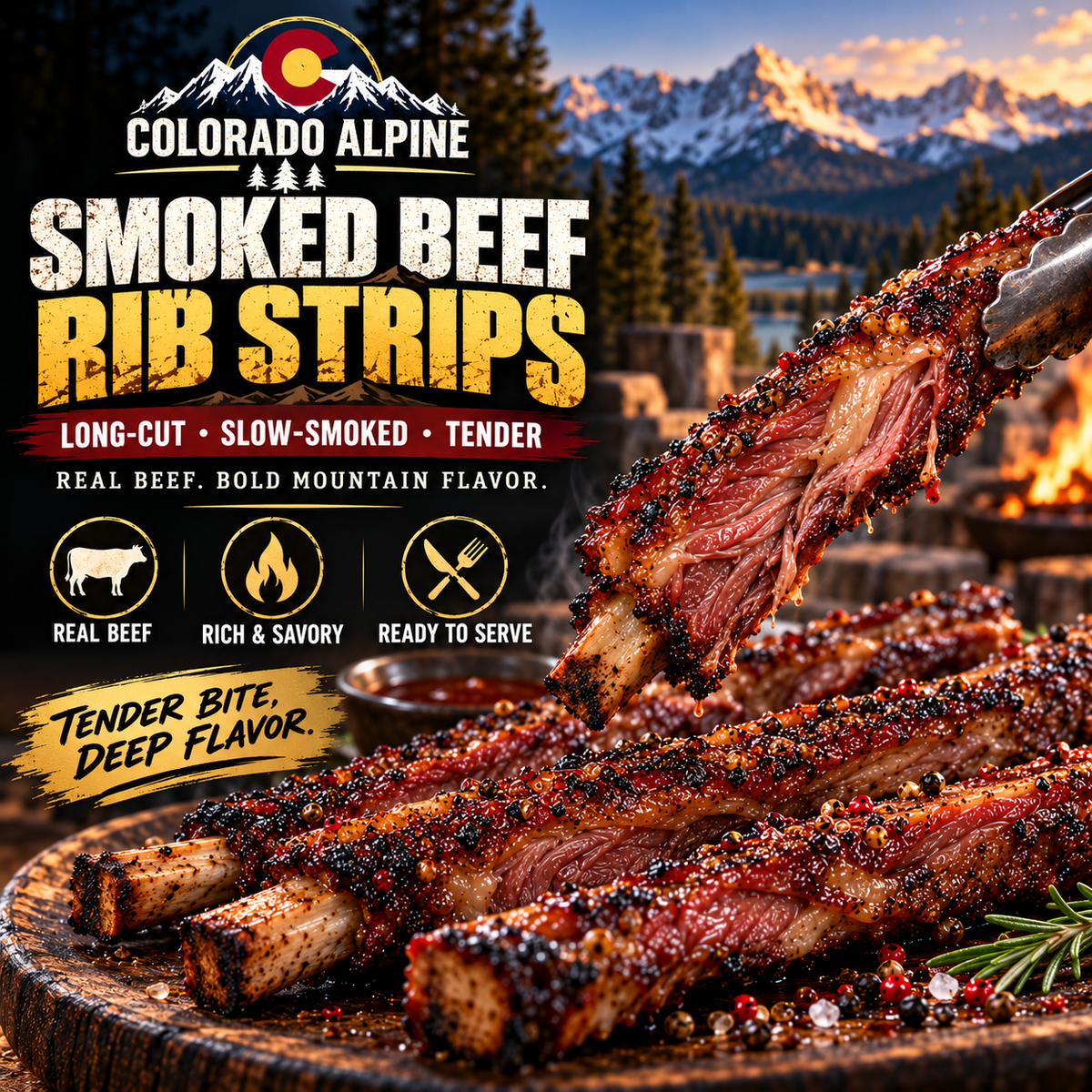 🥩Premium Long-Cut Smoked Beef Ribs 🌿Slow-Smoked, Tender & Savory Whole Rib Strips-jasper