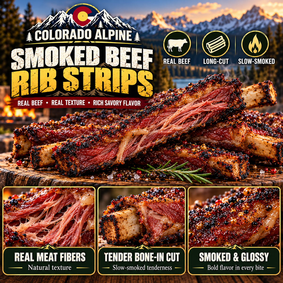 🥩Premium Long-Cut Smoked Beef Ribs 🌿Slow-Smoked, Tender & Savory Whole Rib Strips-jasper