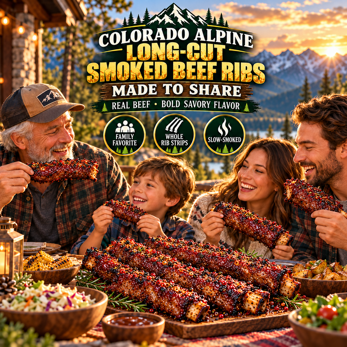 Serving slow-smoked beef rib strips