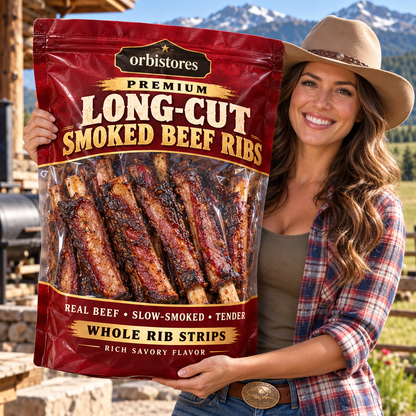 🥩Premium Long-Cut Smoked Beef Ribs 🌿Slow-Smoked, Tender & Savory Whole Rib Strips-jasper