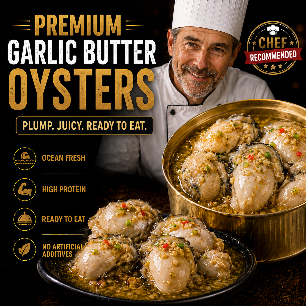 ✨ Premium Reserve Garlic Oysters – Plump, Juicy & Ready-to-Eat 🦪-$LX