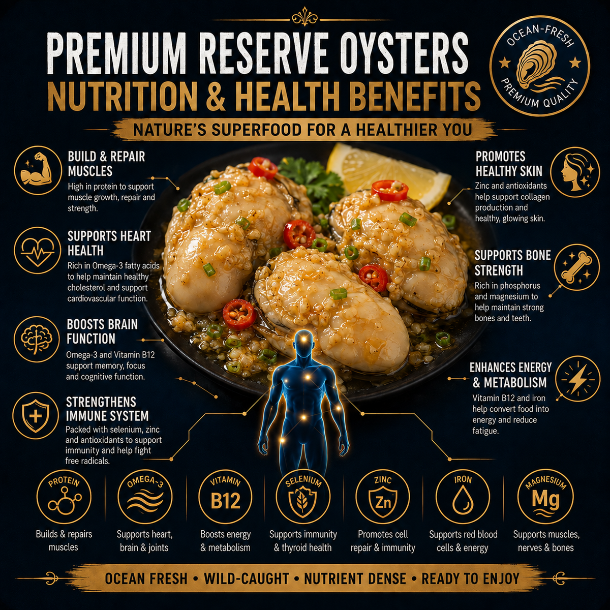 ✨ Premium Reserve Garlic Oysters – Plump, Juicy & Ready-to-Eat 🦪-$LX
