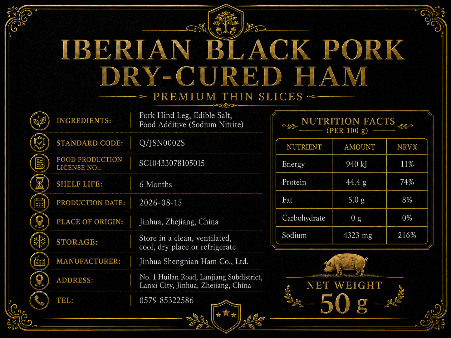 100% Ibérico Bellota Ham – Premium Acorn-Fed Pata Negra from Spain-$LX