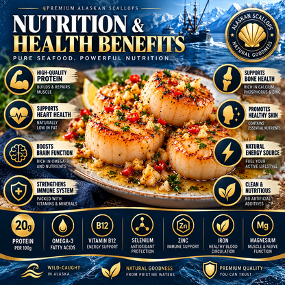 Premium Wild-Caught Garlic Butter Scallops – Extra Plump, Juicy & Ready to Eat  -$AC