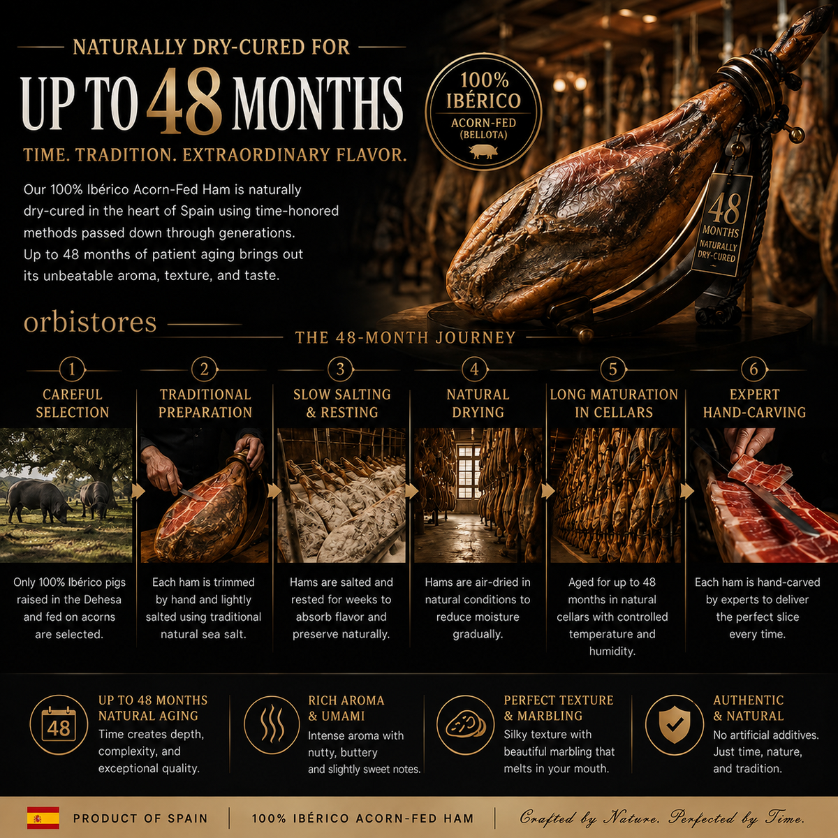 100% Ibérico Bellota Ham – Premium Acorn-Fed Pata Negra from Spain-$LX