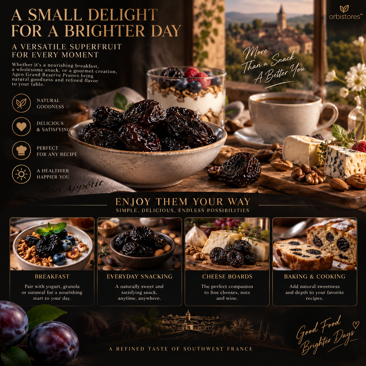 Agen Grand Reserve Prunes serving ideas