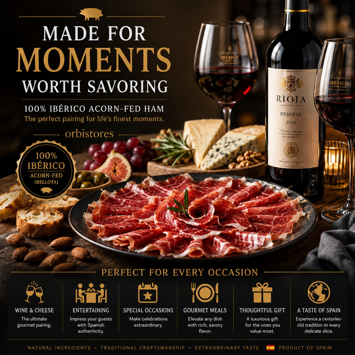 100% Ibérico Bellota Ham – Premium Acorn-Fed Pata Negra from Spain-$LX